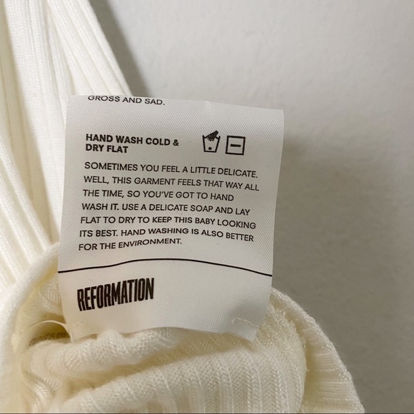 Reformation Granada Ribbed Ruffled White Mini Dress - Picture 8 of 12